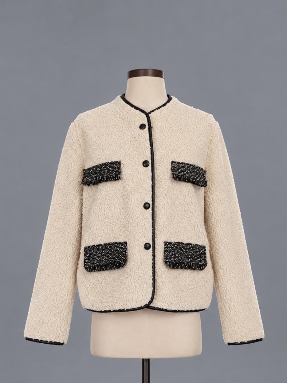 Heartloom Ivory Sherpa Tweed Trim Jacket – Size S NWT